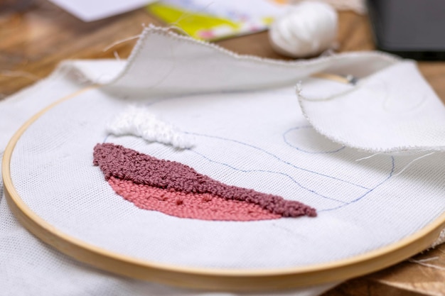 próbka haftu na tkaninie